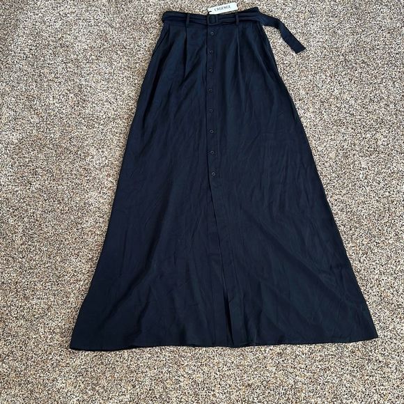 L’Agence Bendetta Silk Maxi Skirt in Black Size S - Picture 6 of 12